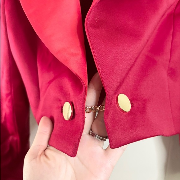Rachel Comey crimson red pink short pin blazer wool sateen size 00 new - Picture 2 of 8